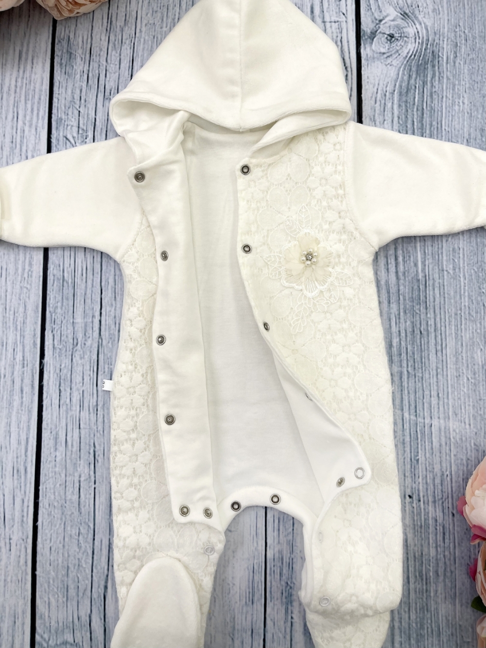 257. Комбинезон с капюшоном, 80 % хлопок, 20% ПЭ велюр с кулиркой